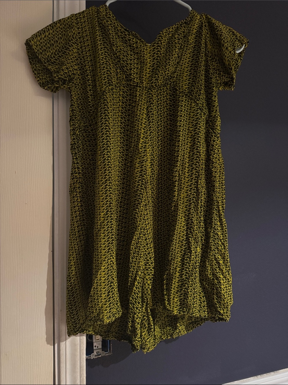 Manaola Olive and Black Patterned Kids One-Piece